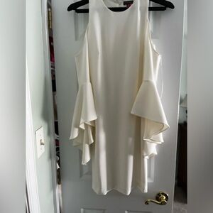Elegant Cream Long Sleeve Dress